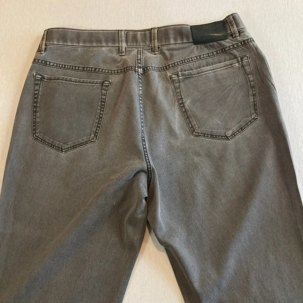 HILTL Mens 35x28 Grey Straight Leg Trousers Pants Grey Wash Made in‎ Macedonia